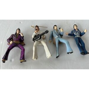 Vintage Elvis Presley Ornament Set Glitter Jumpsuit Music Rock Decor